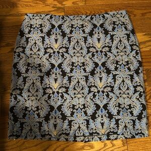 J. McLaughlin Blue Gold Pencil Skirt Paisley Sz 14 Women’s Pencil Officecore